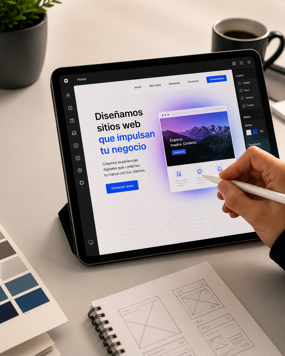 Diseño de página web en tablet